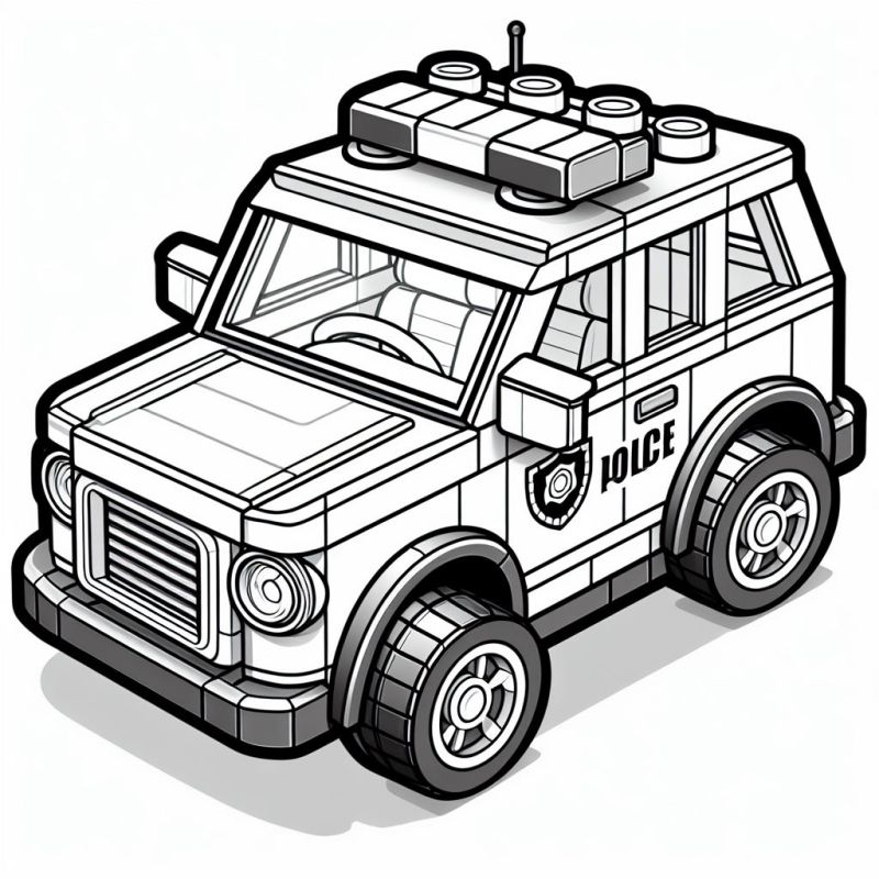 Desenho de Carro de Polícia para Colorir