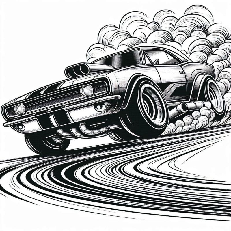 Desenho detalhado de carro esportivo Hot Wheels para colorir