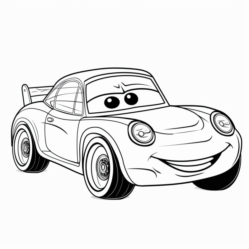 Desenho de Carro Esportivo Antropomorfizado para Colorir