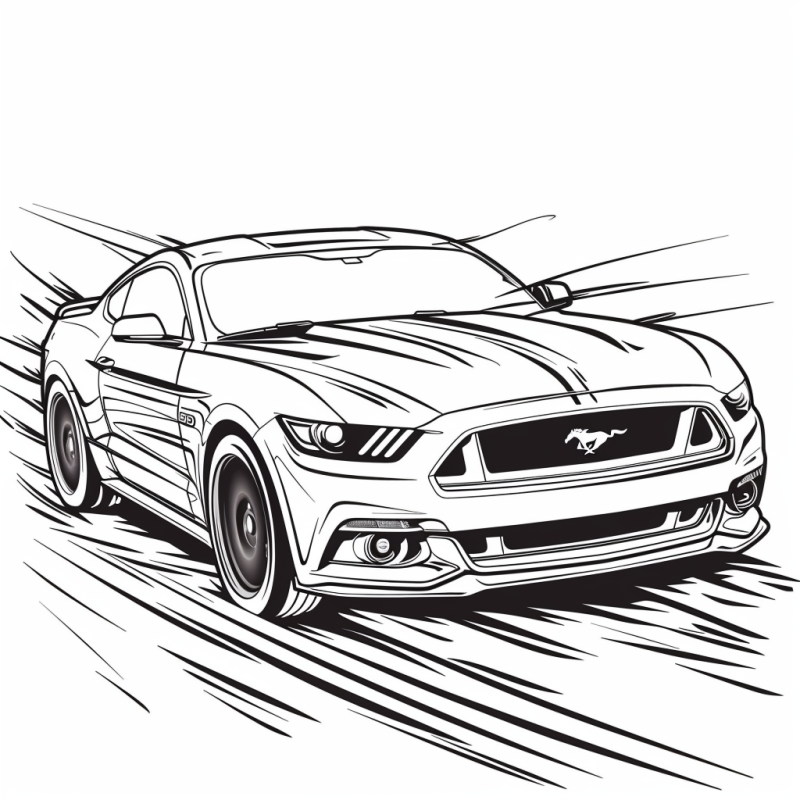 Desenho de carro esportivo em line art ideal para colorir