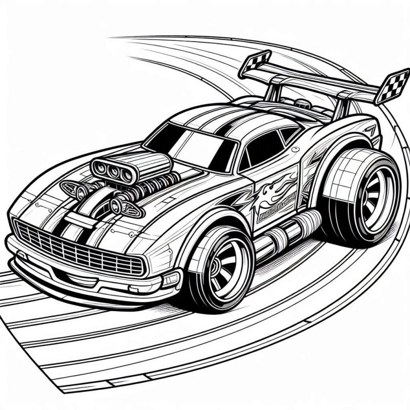 Desenho de Carro Hot Wheels para Colorir