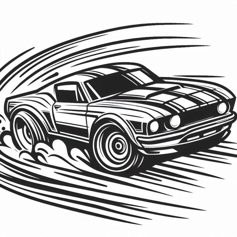 Desenho Carro Esportivo Hot Wheels para Colorir