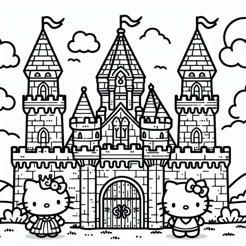 Pinte um Castelo Mágico com Hello Kitty Princesa