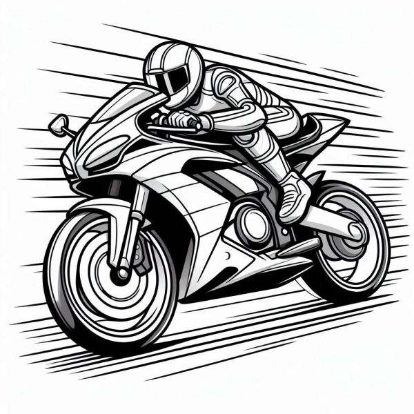 Desenhos de Moto para Colorir