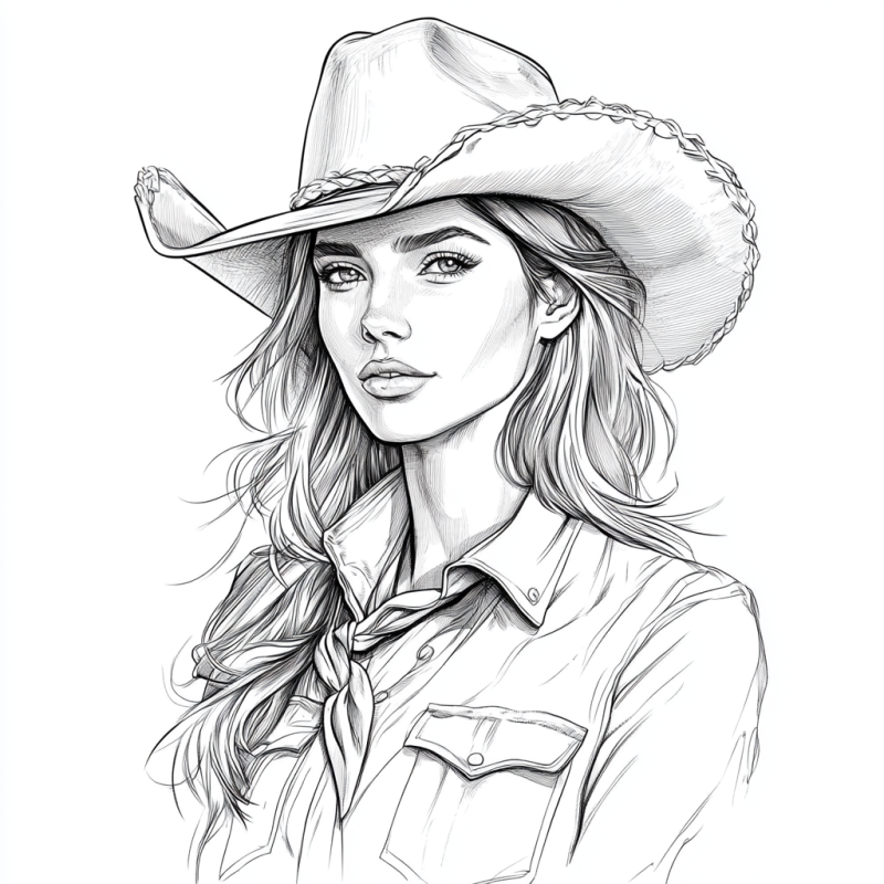 Colorir Jovem Estilo Cowboy: Desperte Sua Criatividade!