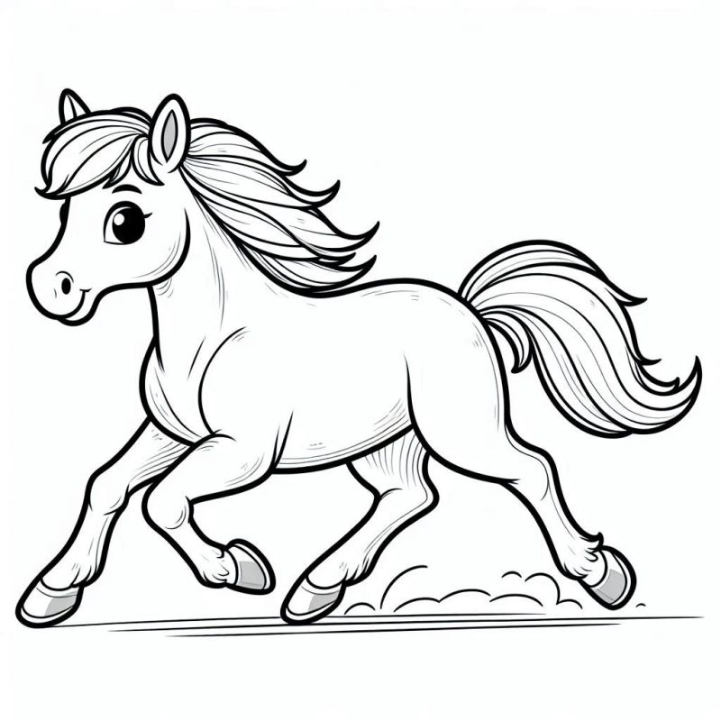 Desenho de cavalo estilo linha para colorir