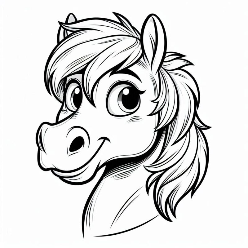 Incrível Desenho de Cavalo Fofo para Colorir