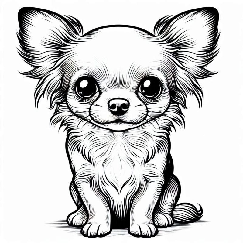 Desenho Detalhado de Chihuahua para Colorir