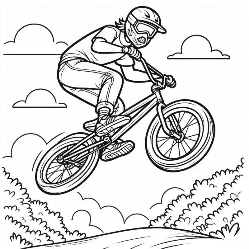 Desenho de Ciclista Radical para Colorir