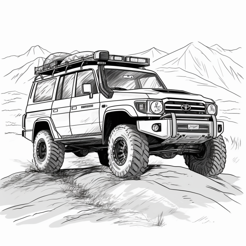 Carros no deserto em corrida para colorir - Imprimir Desenhos