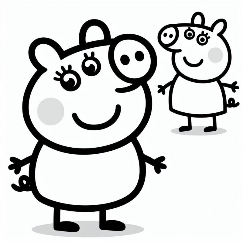 Divertido Porquinho da Peppa Pig para Colorir