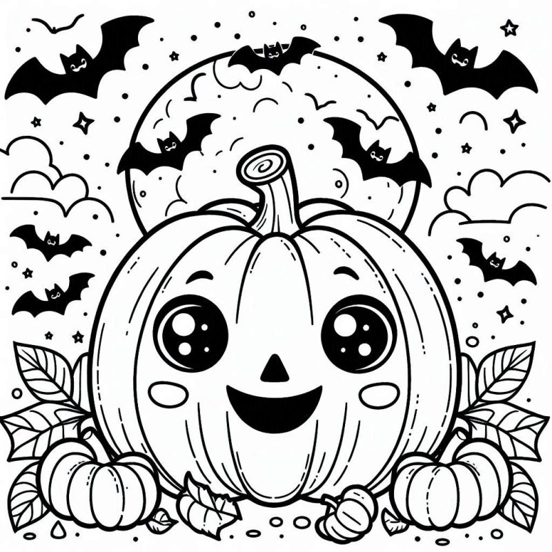 Desenho de Abóbora para Colorir – Halloween Divertido