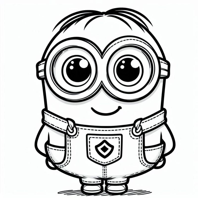 Desenho Divertido de Minion para Colorir