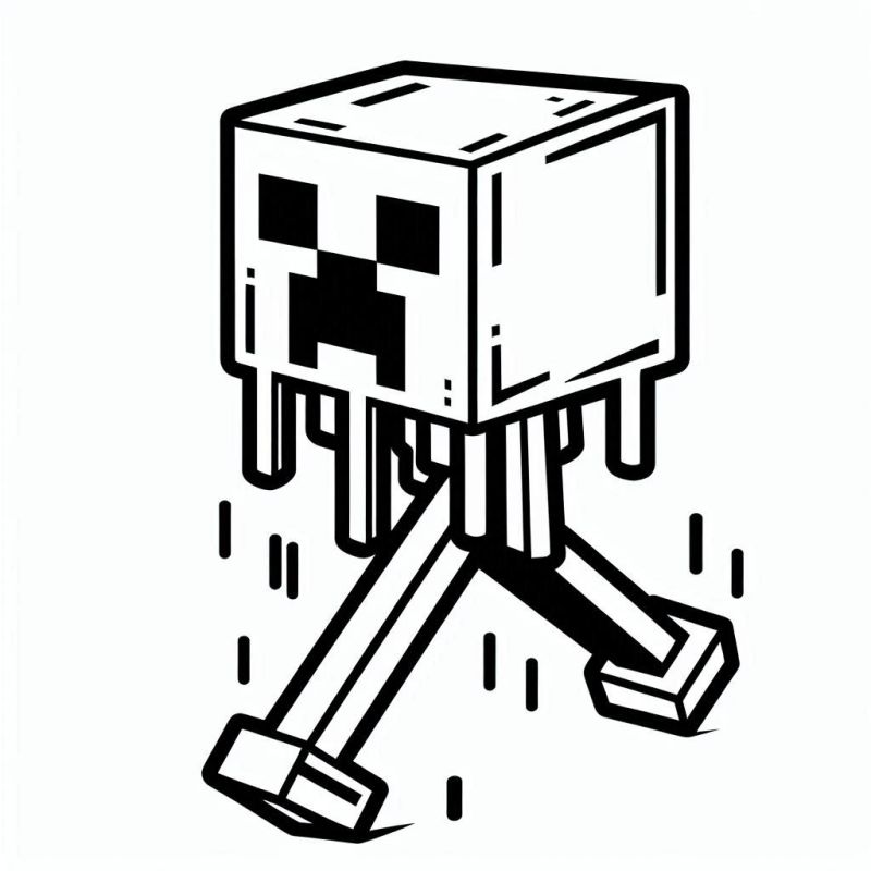 Creeper Dinâmico para Colorir em Estilo Minecraft