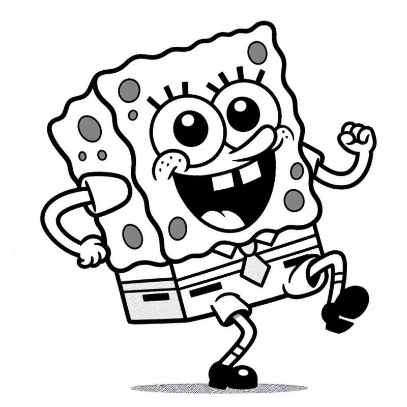 Desenho do Bob Esponja em Movimento para Colorir