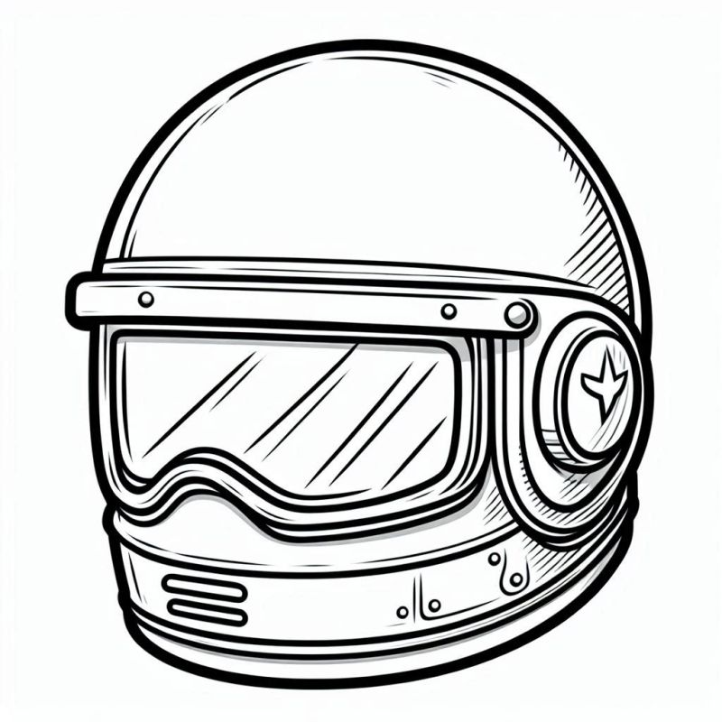 Desenho de Capacete de Astronauta para Colorir