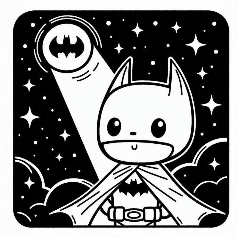 Fofo Desenho do Batman Chibi para Colorir