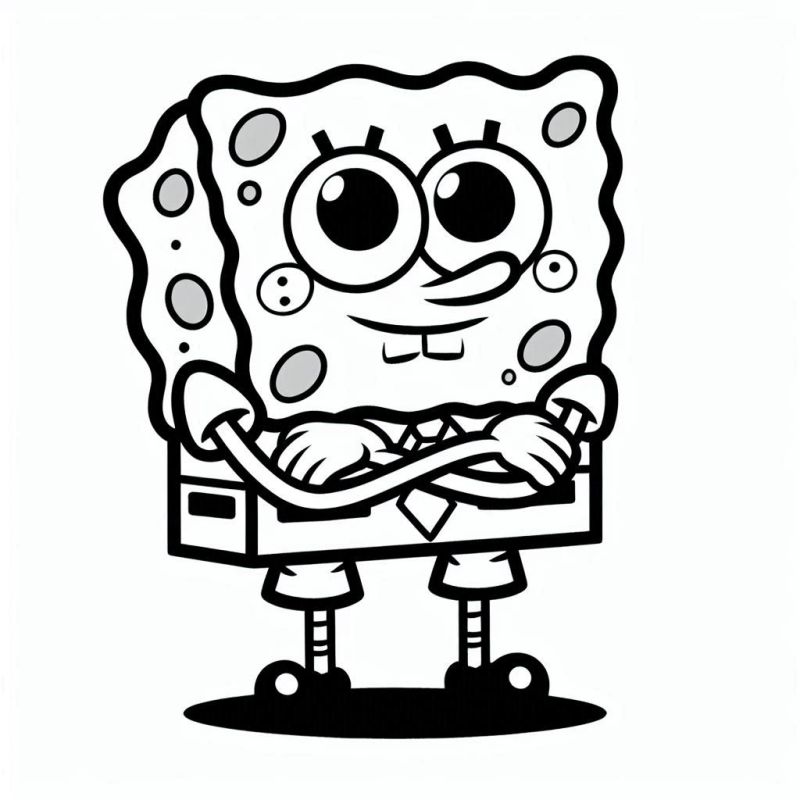 Desenho do Bob Esponja em Momento de Confiança