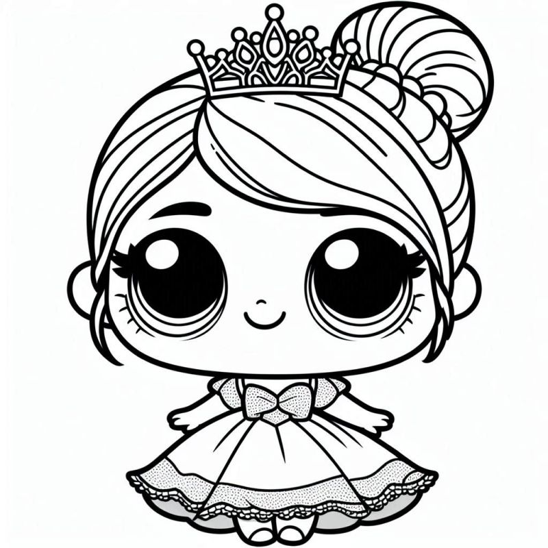 Desenho de Boneca LOL Princesa para Colorir