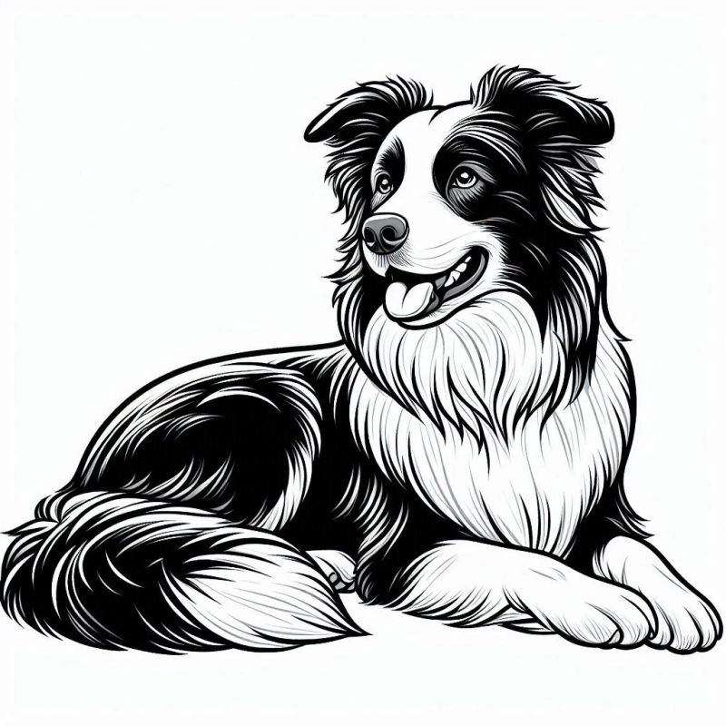 Colorindo um Border Collie Alegre e Detalhado