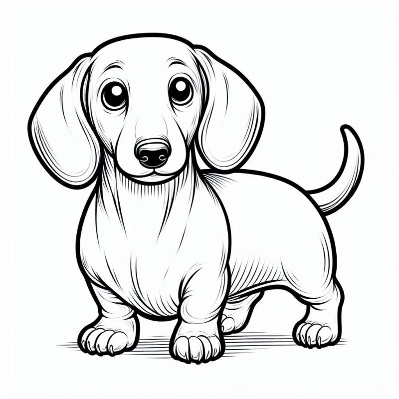 Desenho Detalhado de Dachshund para Colorir