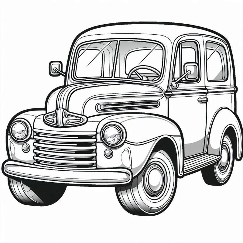 Desenho de Carro Clássico Antigo para Colorir