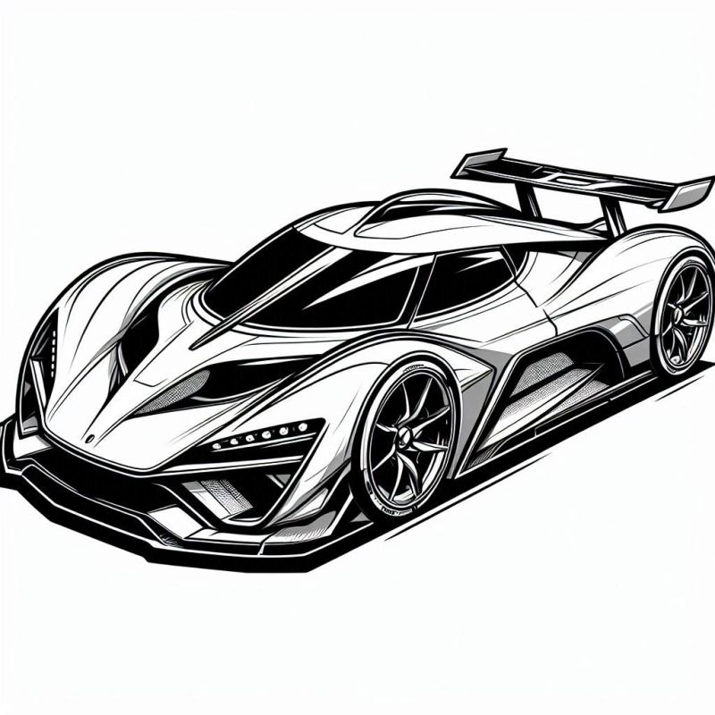 Desenho de carro futurista esportivo para colorir