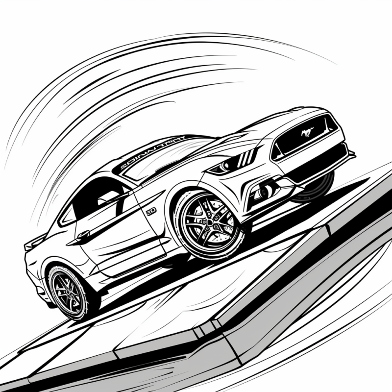 Desenho de Carro Esportivo Muscle Car para Colorir