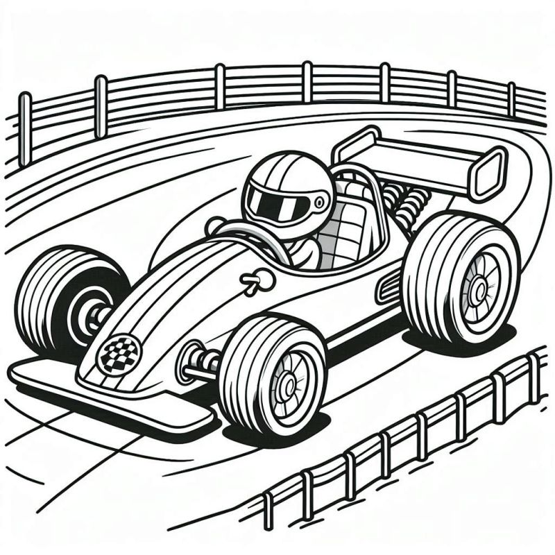 Desenho de Carro de Corrida para Colorir