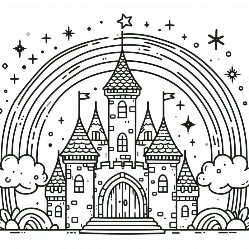 Desenho Detalhado de Castelo para Colorir