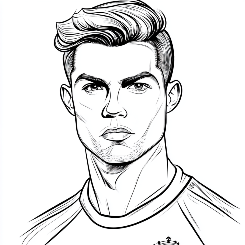 Desenho Estilizado do CR7 para Colorir