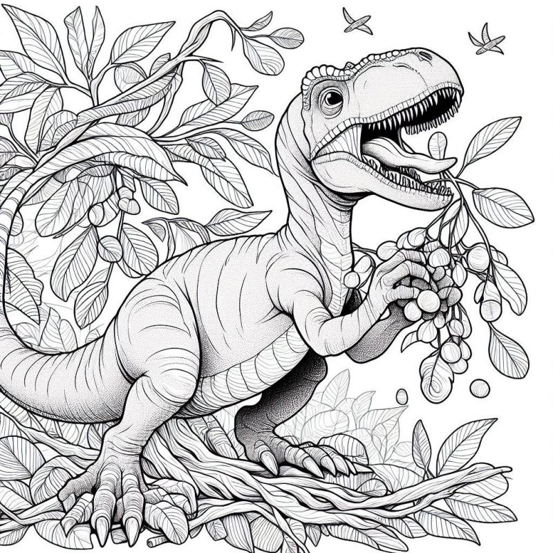 Desenho de Dinossauro Amigável para Colorir