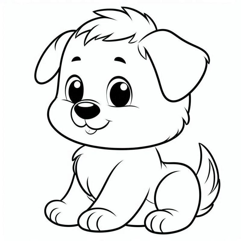 Desenho de Filhote de Cachorro para Colorir