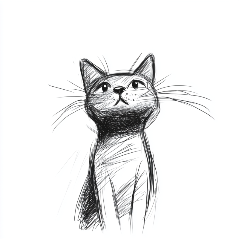 Desenho Estilizado de Gato para Desenho e Inspiração