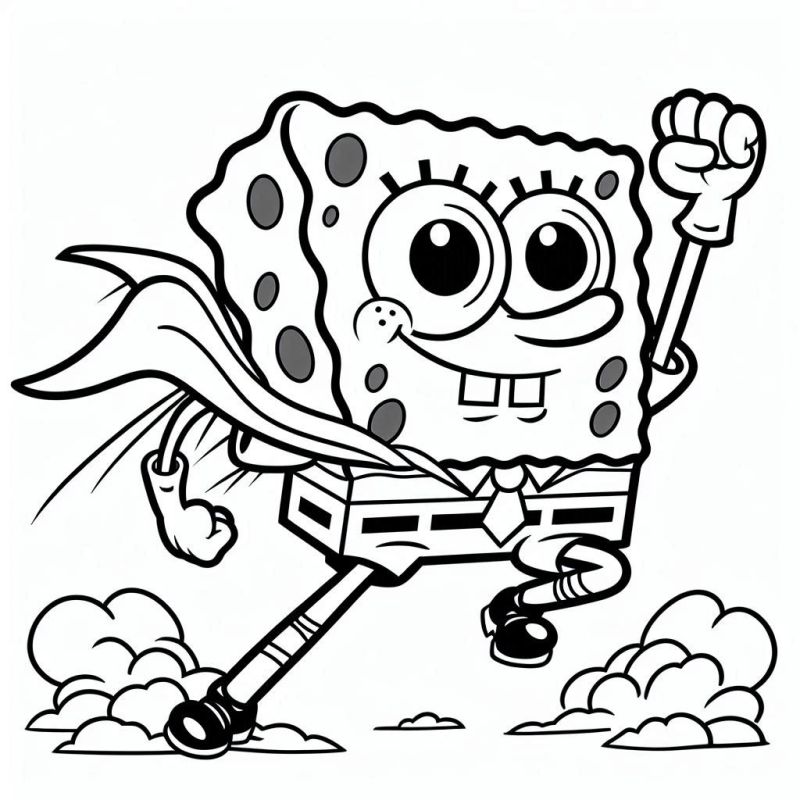 Bob Esponja Super Herói: Momento de Colorir e Criar