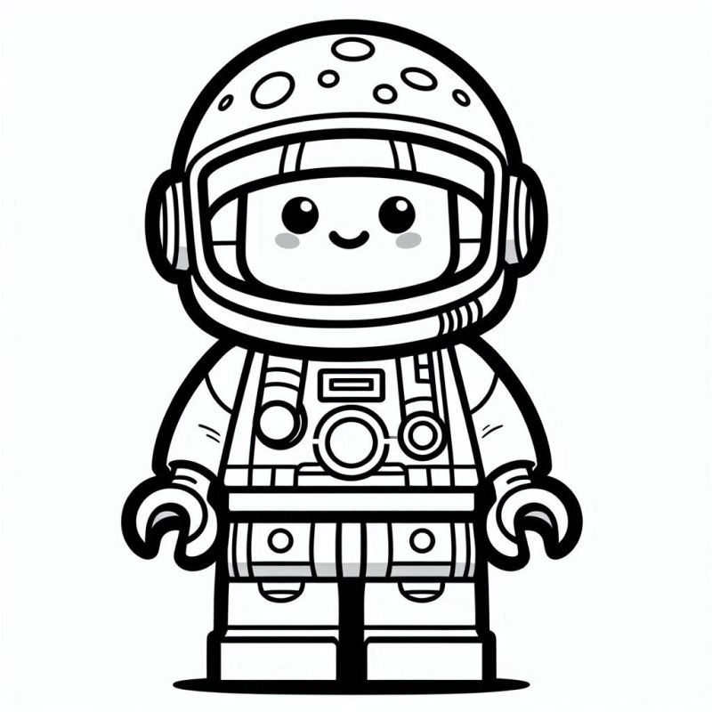 Desenho de um astronauta de Lego para colorir