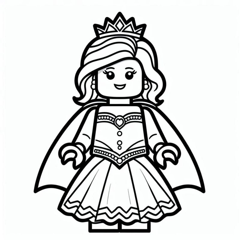 Desenho de personagem Lego princesa para colorir