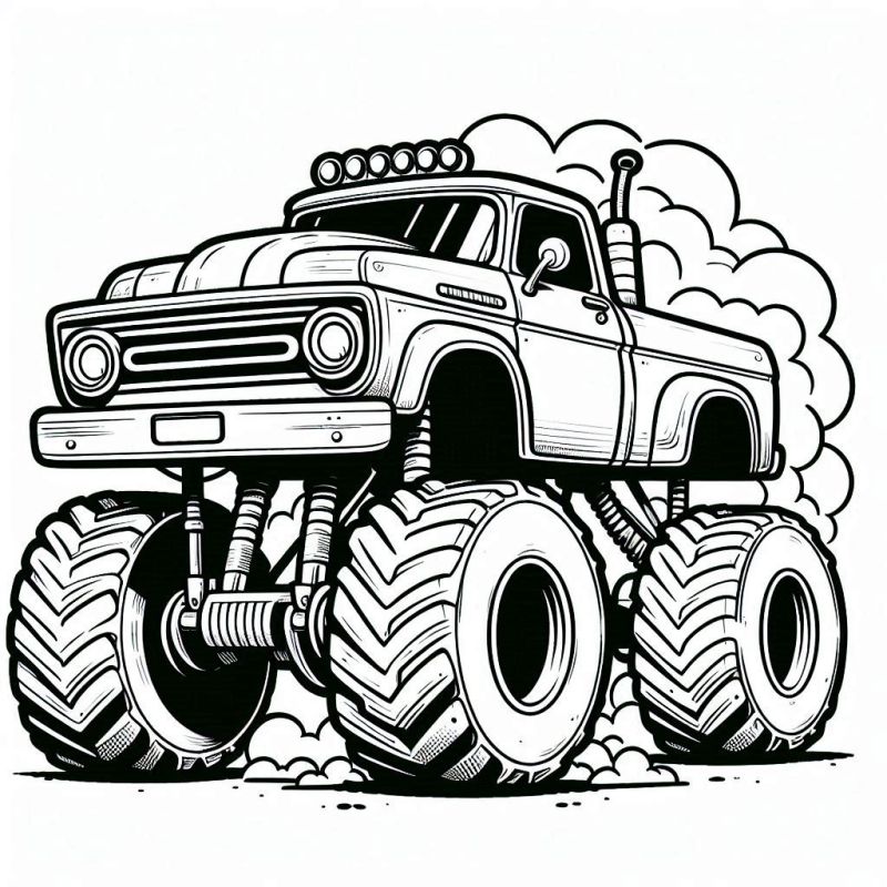 Monster Truck Detalhado para Colorir