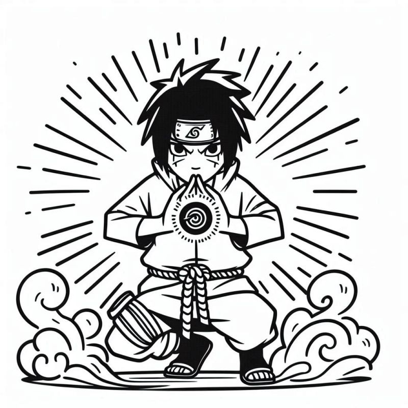 Desenho Naruto Estilo Anime para Colorir e Imprimir