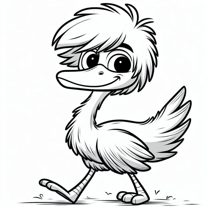 Desenho de Pato Animado para Colorir