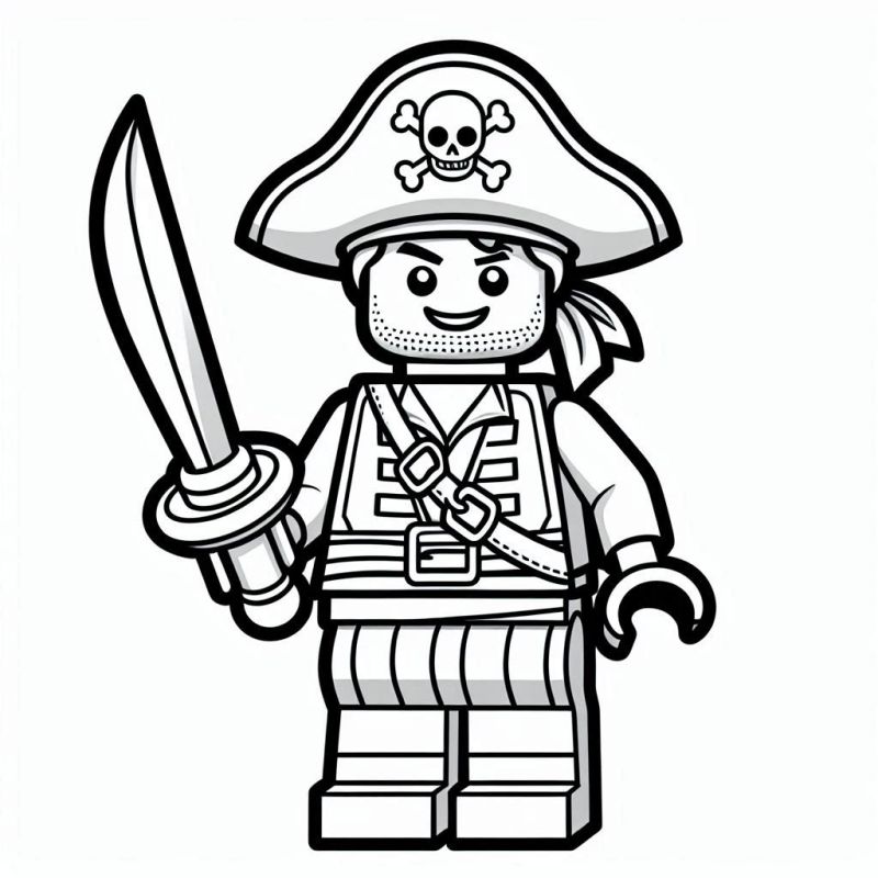 Desenho de Pirata Lego para Colorir