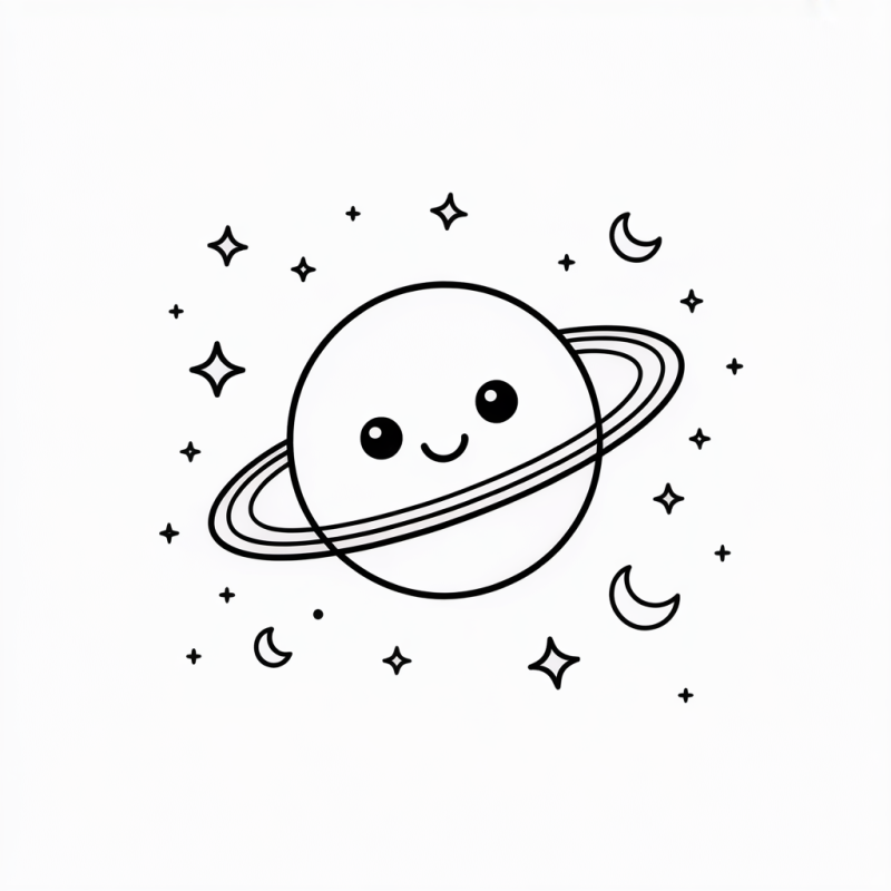 Colorir o Planeta Adorável: Uma Jornada Espacial Divertida