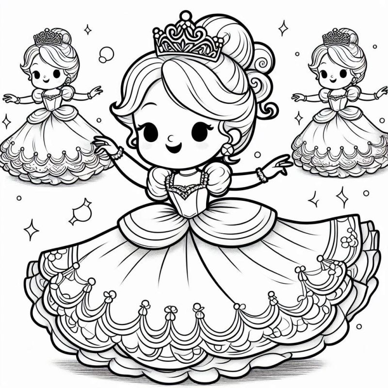 Desenho de Princesinha para Colorir