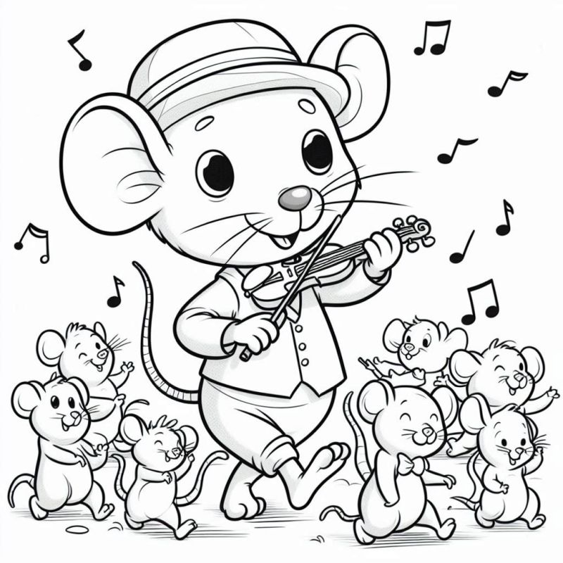 Ratinhos Musicais Divertidos para Colorir