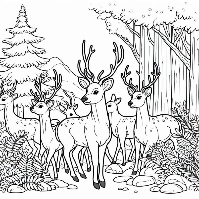 desenho para colorir animais da floresta