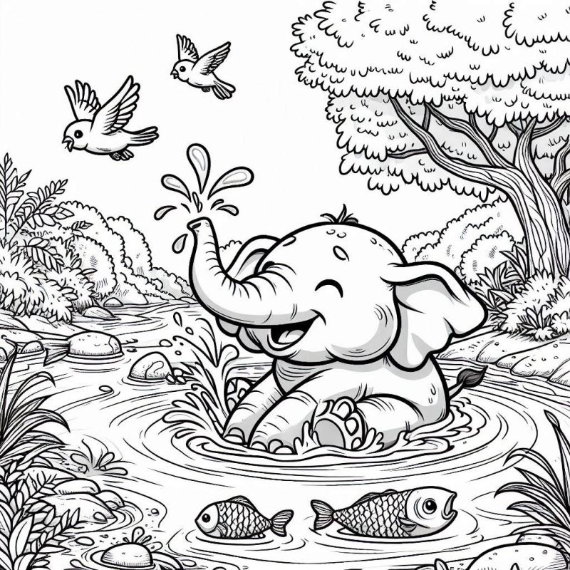 desenho para colorir animais da floresta