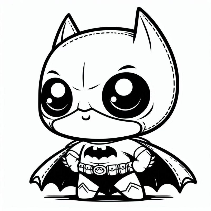 Desenho Batman chibi fofo para colorir