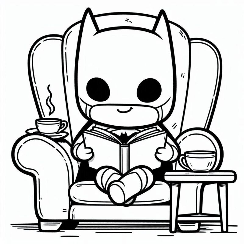 Desenho do Batman Chibi Fofo para Colorir