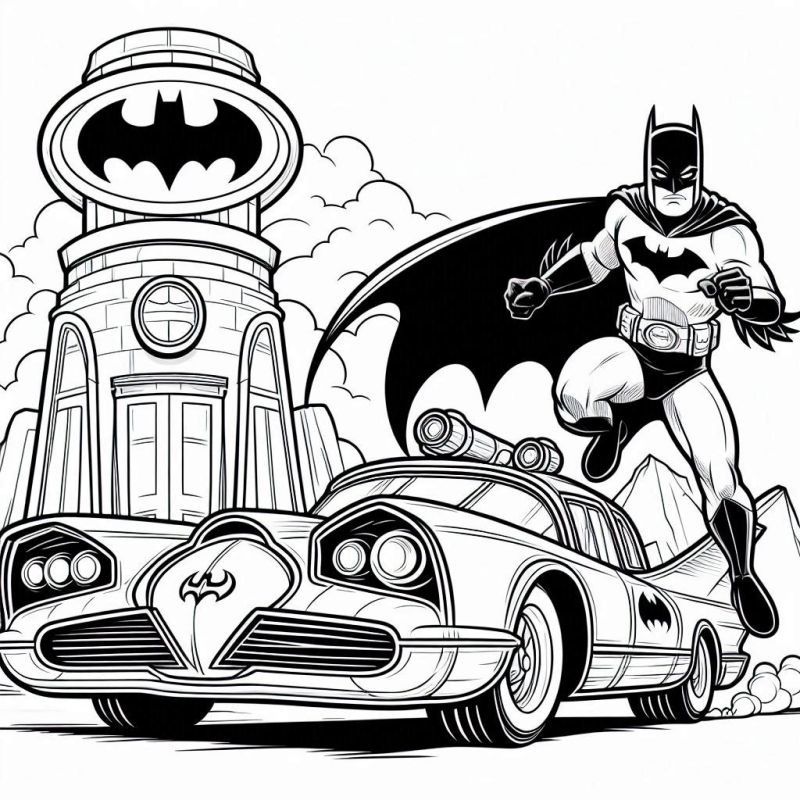 Desenho do Batman em Ação para Colorir