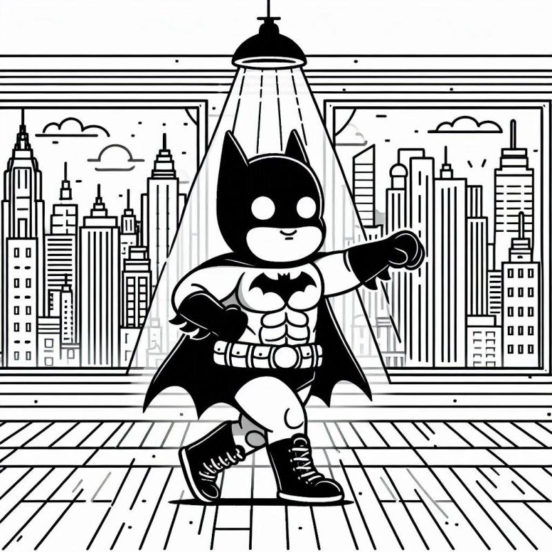 Desenho Adorável do Batman Chibi para Colorir